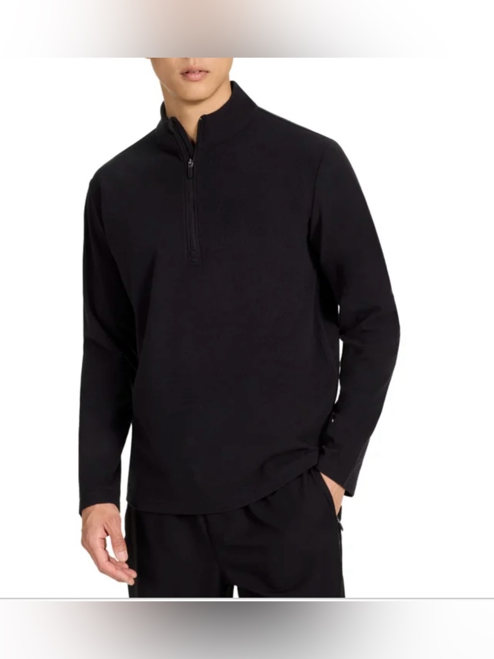 Gaian Men's Black Quarter-Zip Pullover Relaxed Fit NWOT